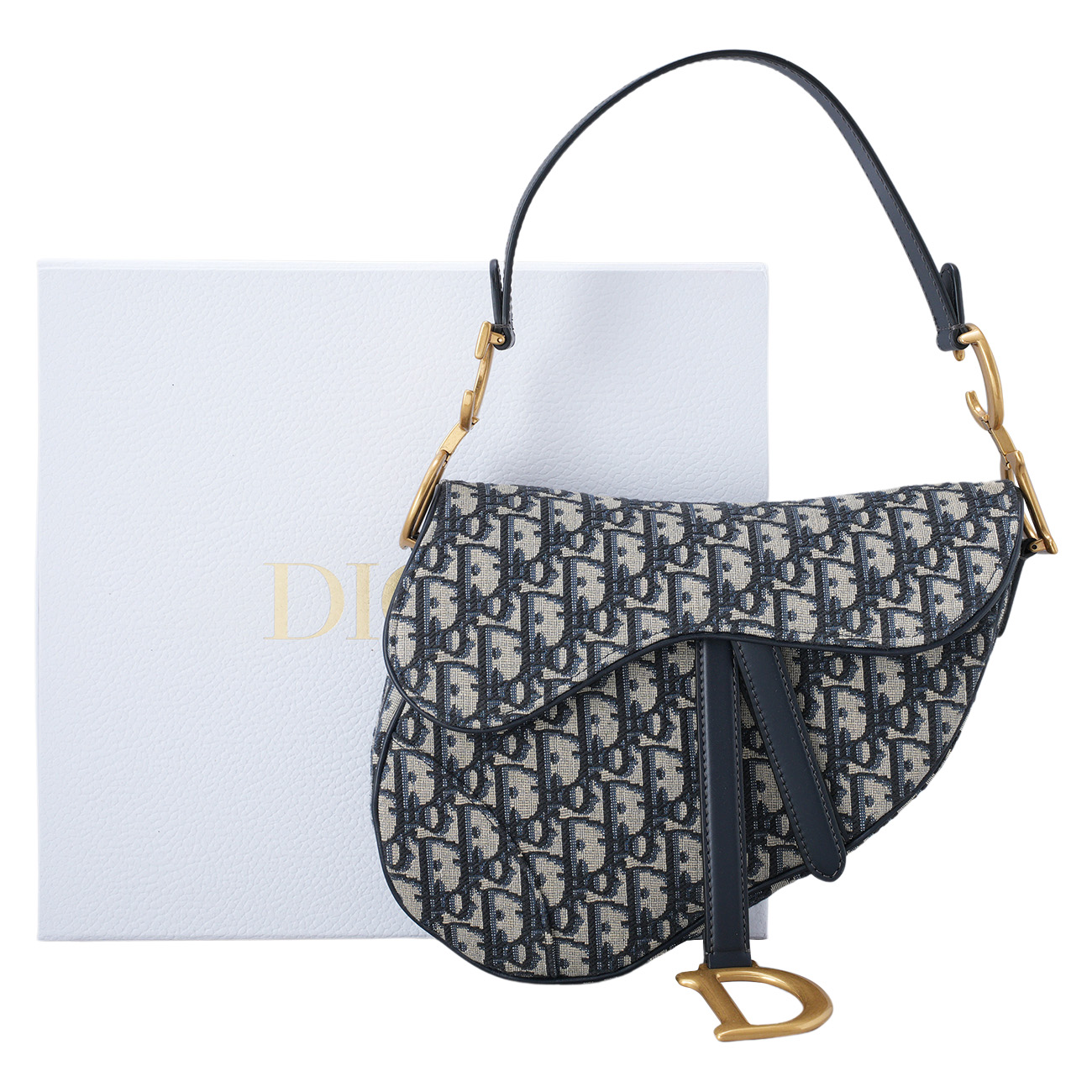 CHRISTIAN DIOR(USED)크리스찬디올 오블리크 새들백 미듐